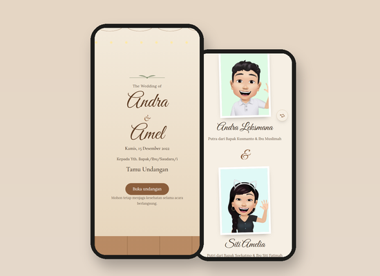 Tampilan tema Rustic Kayu